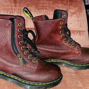 Dr. Martens maroon red boots